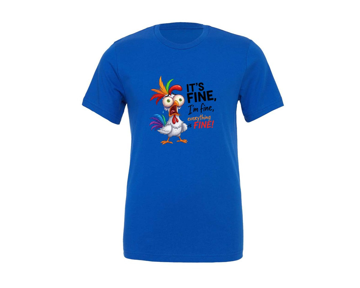 brand:Generic|color:True Royal Blue|Its Fine Im Fine Everything Is Fine 95 Graphic T-Shirt