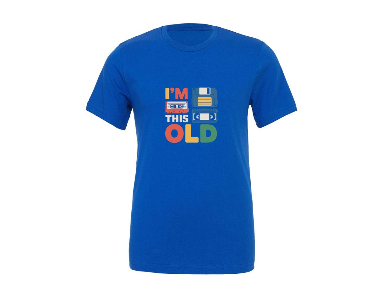 brand:Generic|color:True Royal Blue|Im This Old Retro Technology Graphic Graphic T-Shirt