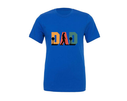 brand:Generic|color:True Royal Blue|Dad Golf Tee Silhouette Design Graphic T-Shirt