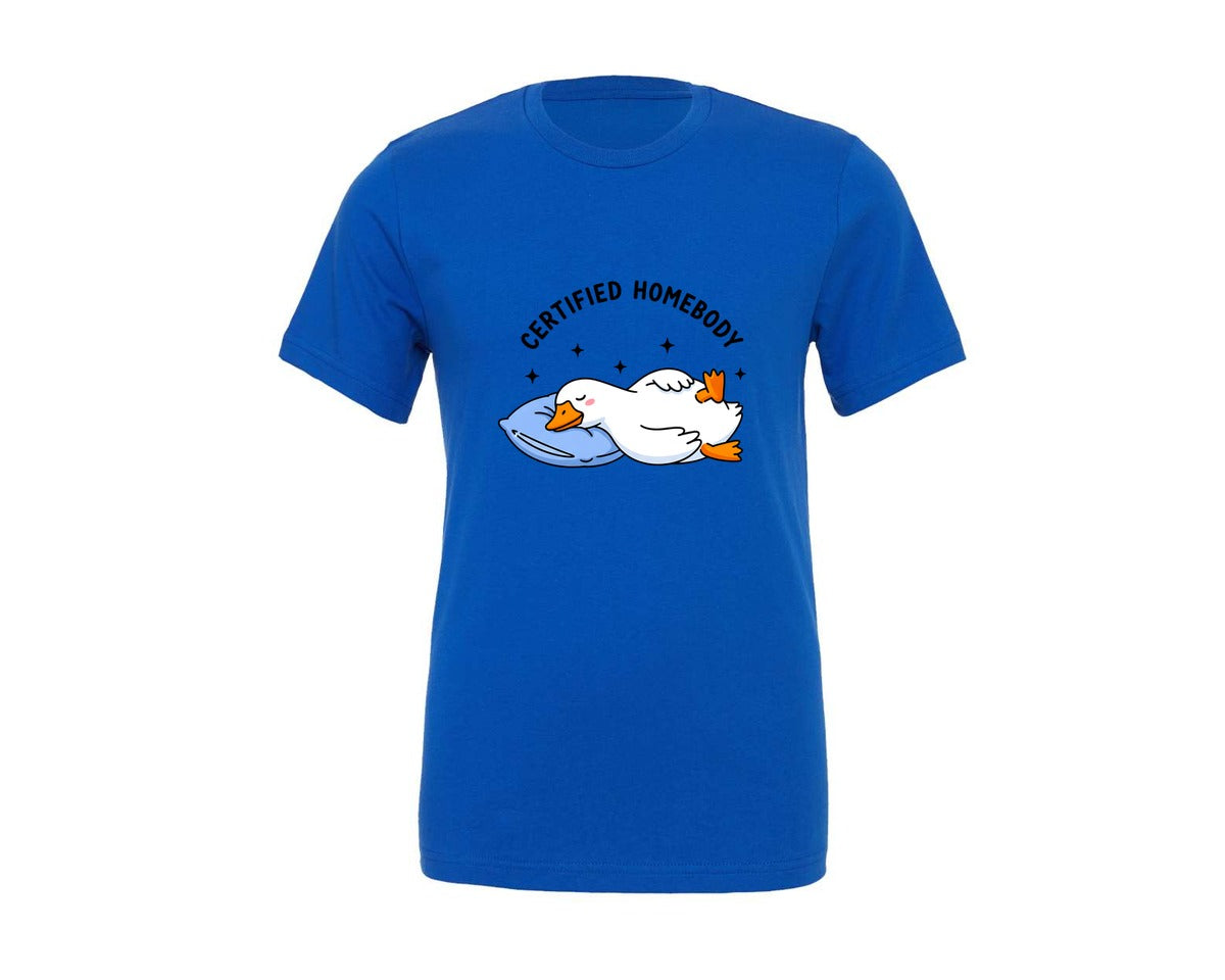 brand:Generic|color:True Royal Blue|Certified Homebody Goose Graphic T-Shirt