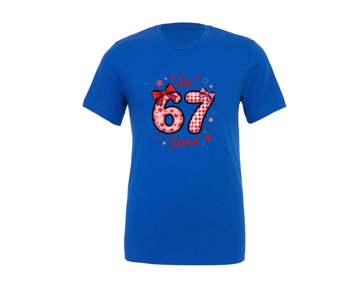 brand:Generic|color:True Royal Blue|Coquette Valentine 67 Six Seven 2 2 Graphic T-Shirt
