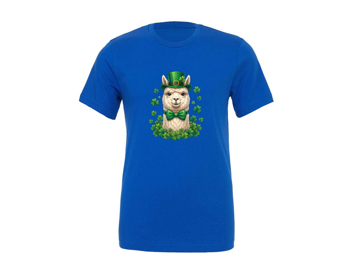 brand:Generic|color:True Royal Blue|St Patricks Day Cute Alpaca Graphic T-Shirt