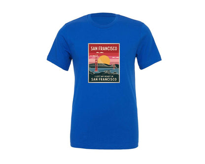 brand:Generic|color:True Royal Blue|Summer San Francisco Retro Trip Travel 2 Graphic T-Shirt