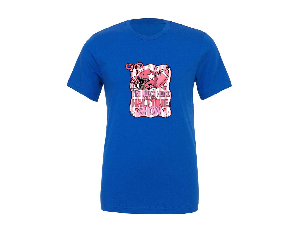 brand:Generic|color:True Royal Blue|Preppy Funny Football Halftime Show Graphic T-Shirt
