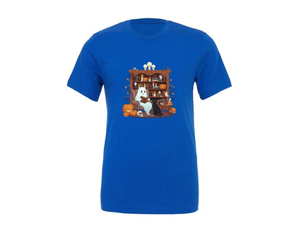 brand:Generic|color:True Royal Blue|Retro Halloween Cat Ghost 12 Graphic T-Shirt