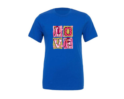 brand:Generic|color:True Royal Blue|Pink Valentines Day Love Coquette Graphic T-Shirt