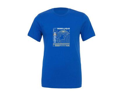 brand:Generic|color:True Royal Blue|Y2K Urban Futuristic Illustration Design Graphic T-Shirt