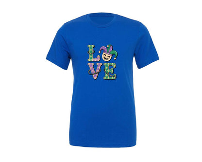 brand:Generic|color:True Royal Blue|Mardi Gras Love 7 Graphic T-Shirt