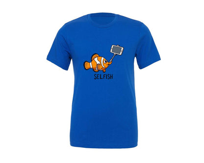 brand:Generic|color:True Royal Blue|Selfish Clownfish Funny Fish Design Graphic T-Shirt