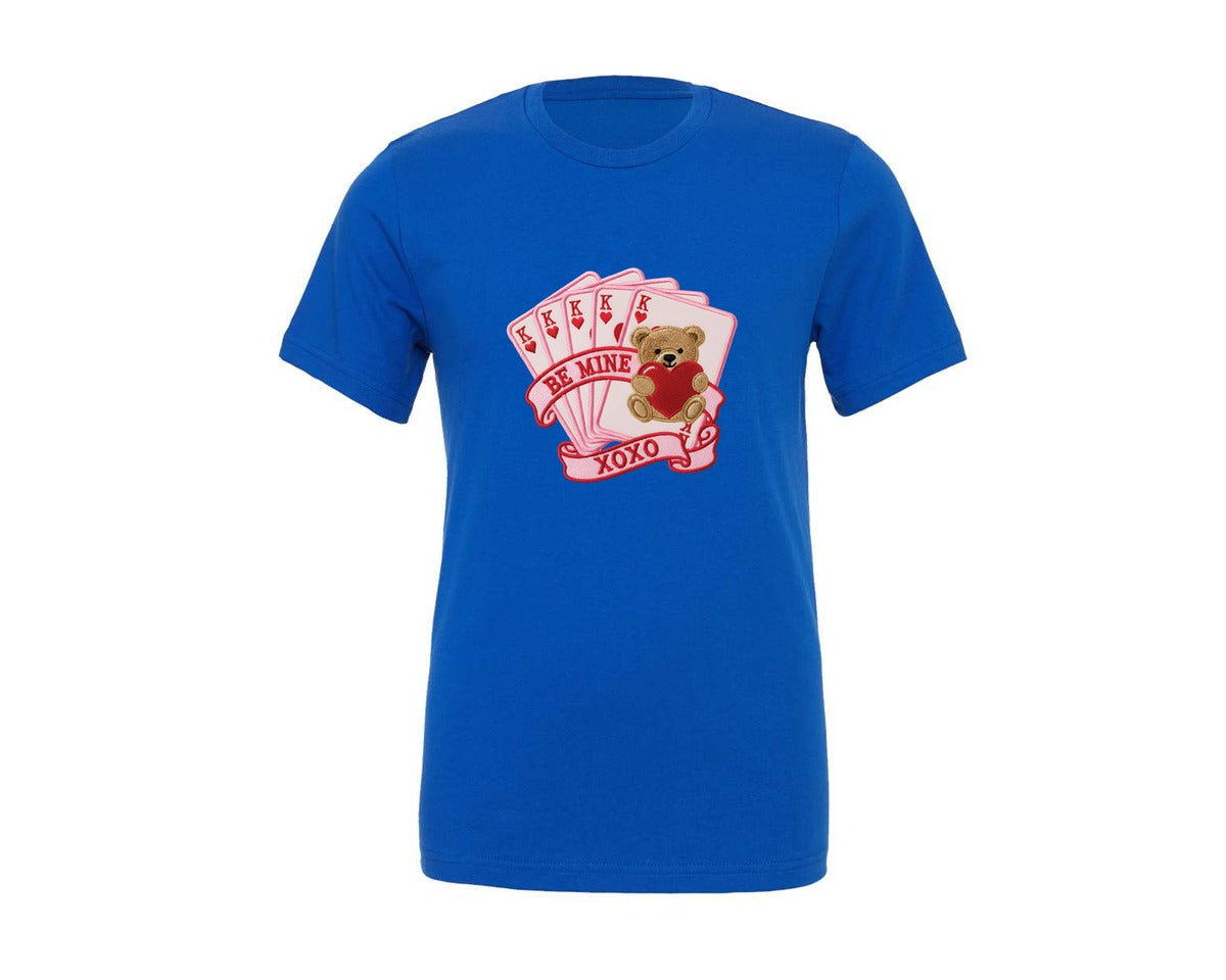 brand:Generic|color:True Royal Blue|Faux Yarn Valentine Cards 2 Graphic T-Shirt