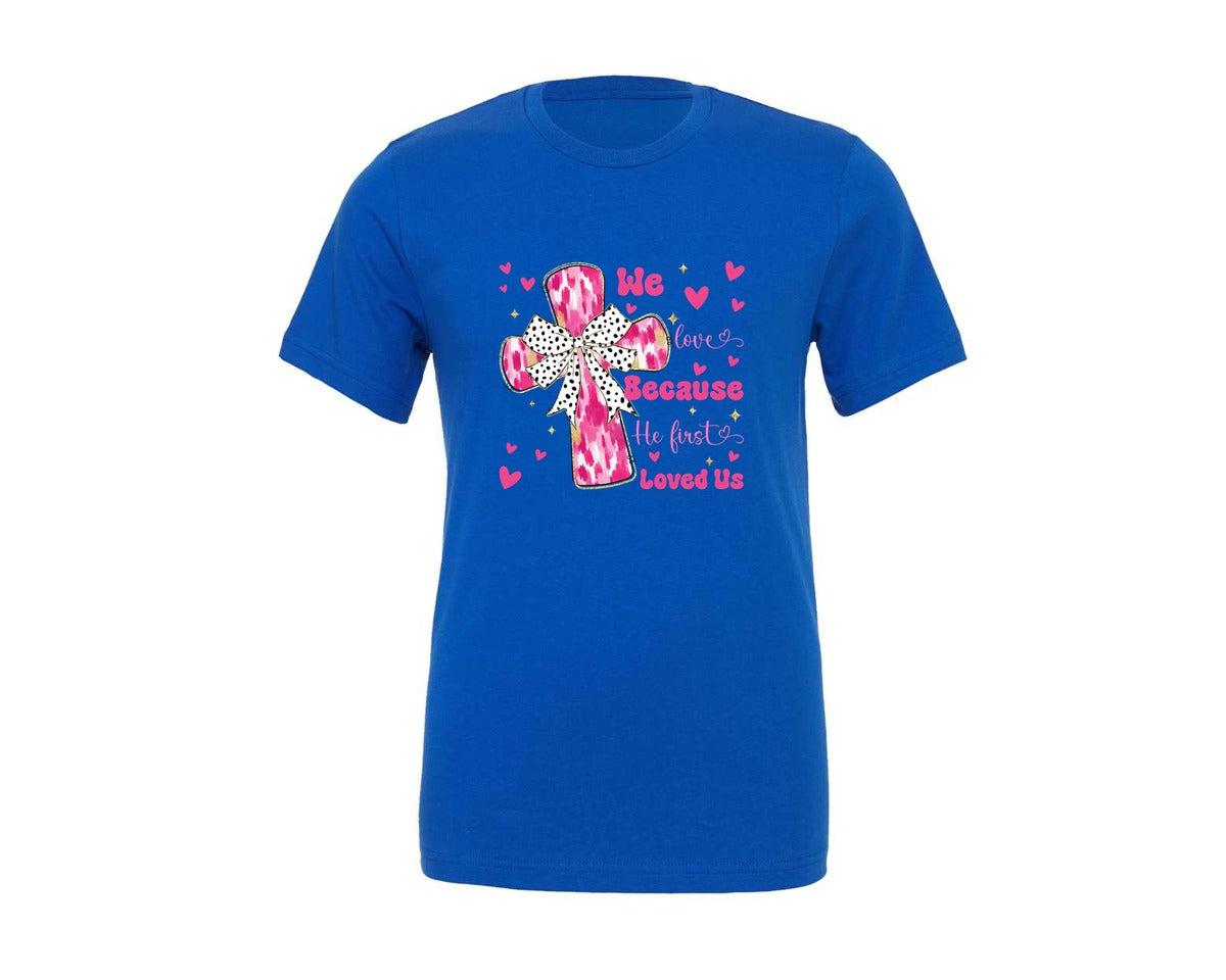 brand:Generic|color:True Royal Blue|Coquette Jesus Valentine Graphic T-Shirt