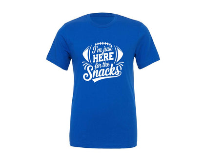 brand:Generic|color:True Royal Blue|Im Just Here For The Snacks Graphic T-Shirt