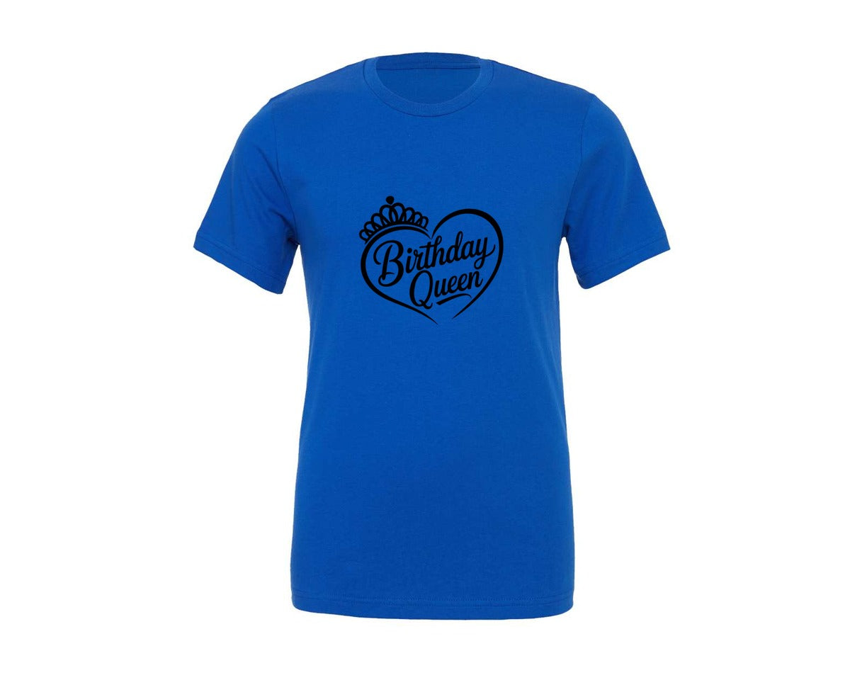 brand:Generic|color:True Royal Blue|Birthday Queen Birthday Crown Graphic T-Shirt