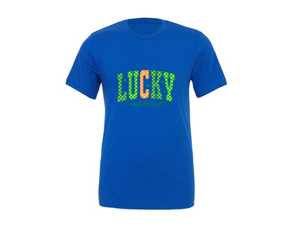 brand:Generic|color:True Royal Blue|St Patricks Day Lucky And Blessed 2 Graphic T-Shirt