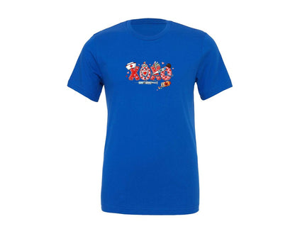 brand:Generic|color:True Royal Blue|Nurse Valentine Xoxo Design Graphic T-Shirt
