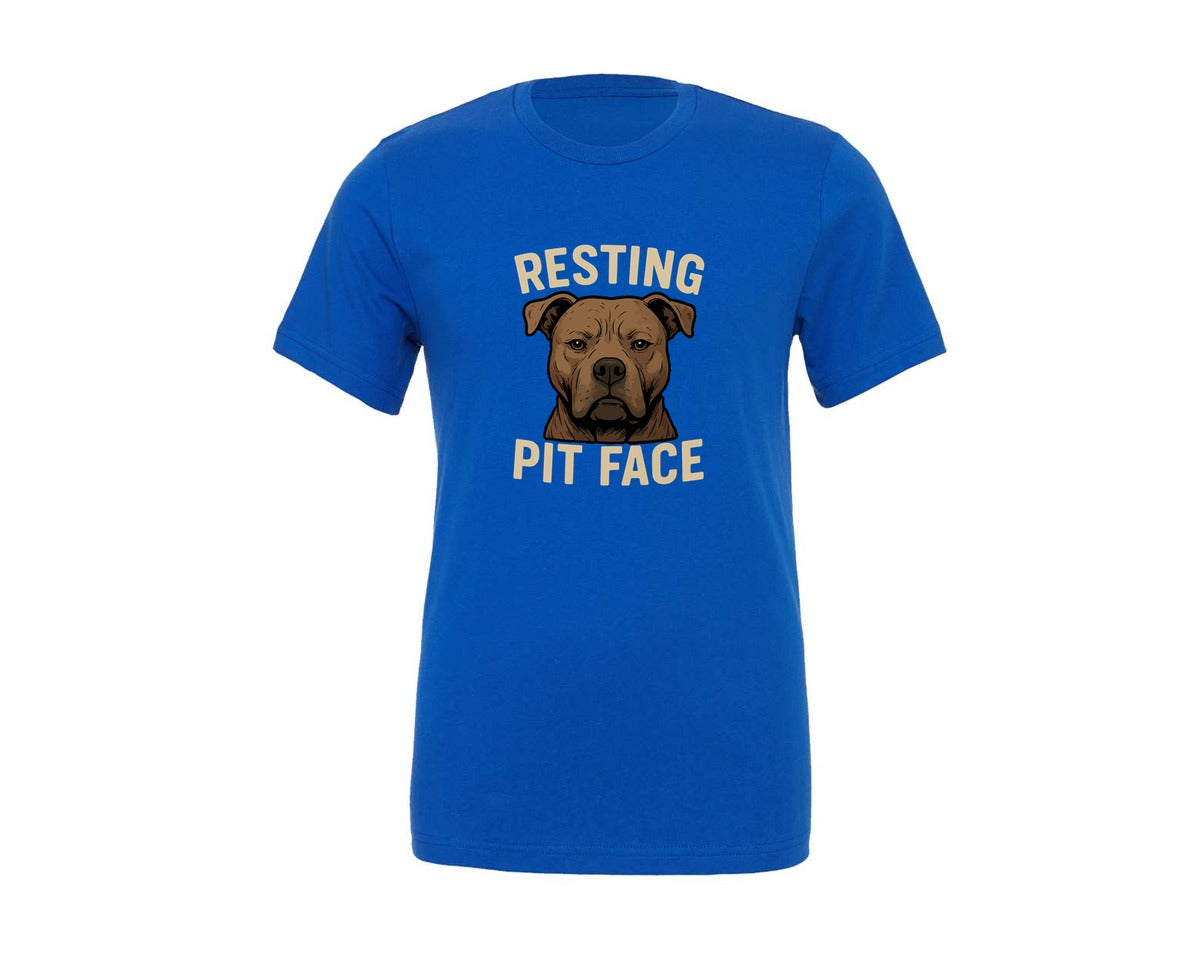 brand:Generic|color:True Royal Blue|Resting Pitbull Dog T Shirt Graphic T-Shirt