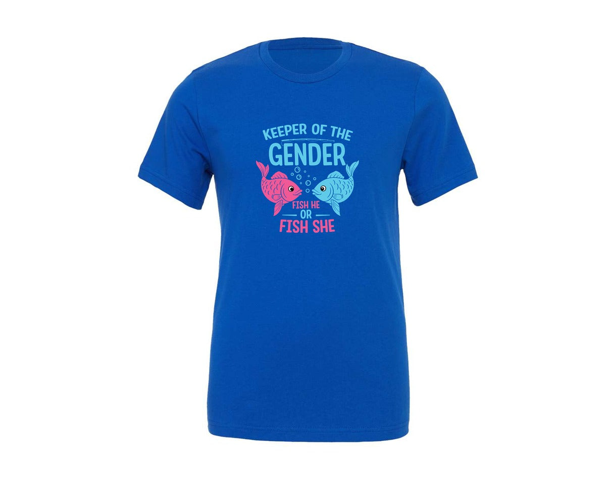 brand:Generic|color:True Royal Blue|Fish Gender Reveal T Shirt Graphic T-Shirt
