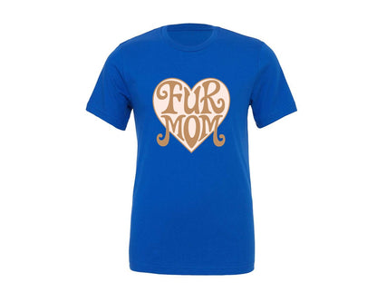 brand:Generic|color:True Royal Blue|Fur Mom Cute Crazy Cat Lady Quote Graphic T-Shirt