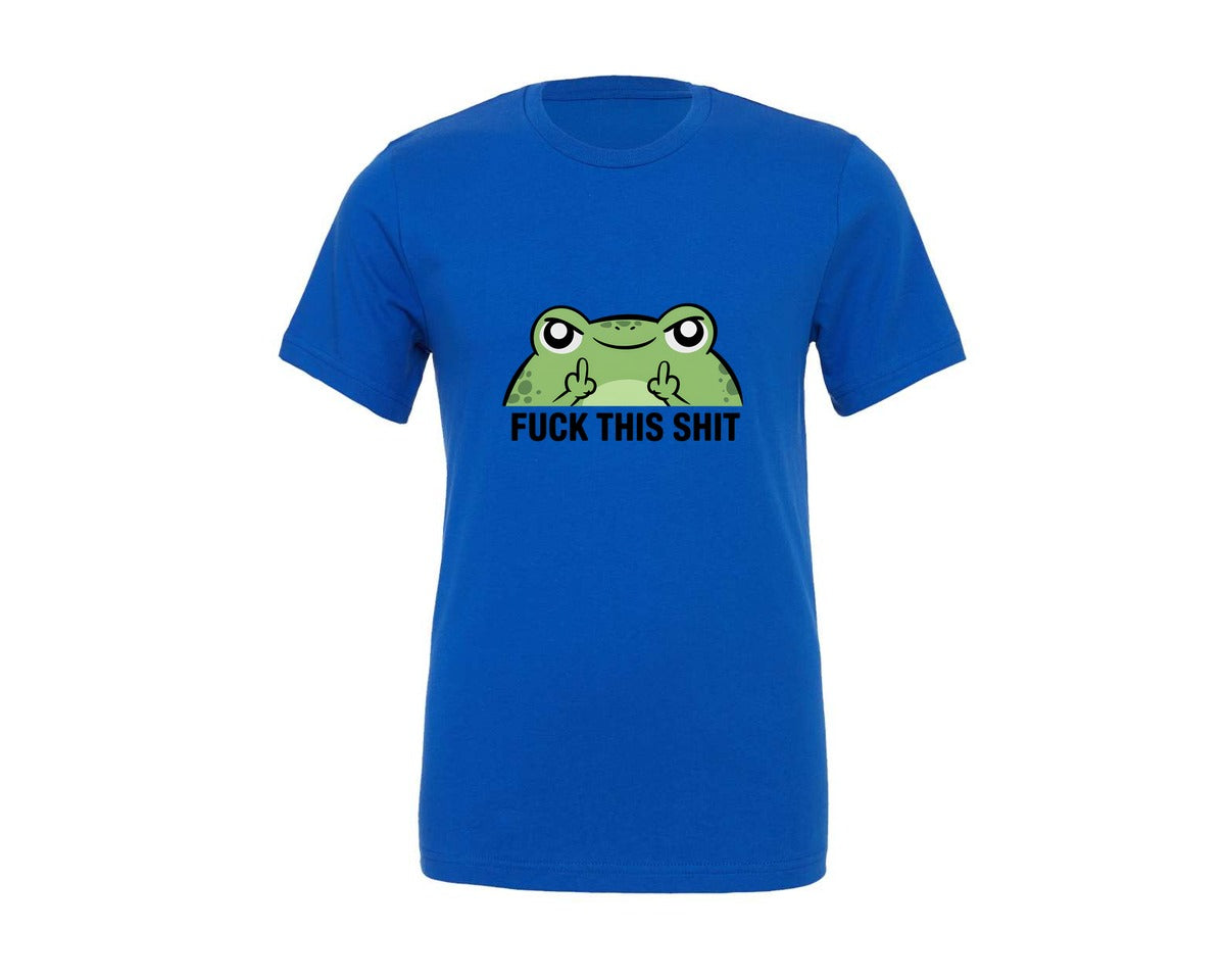 brand:Generic|color:True Royal Blue|Fck This Sht Funny Frog Attitude 2 Graphic T-Shirt