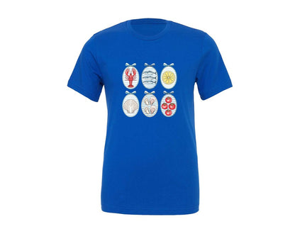 brand:Generic|color:True Royal Blue|Summer Coquette Ocean Beach Seashell Graphic T-Shirt