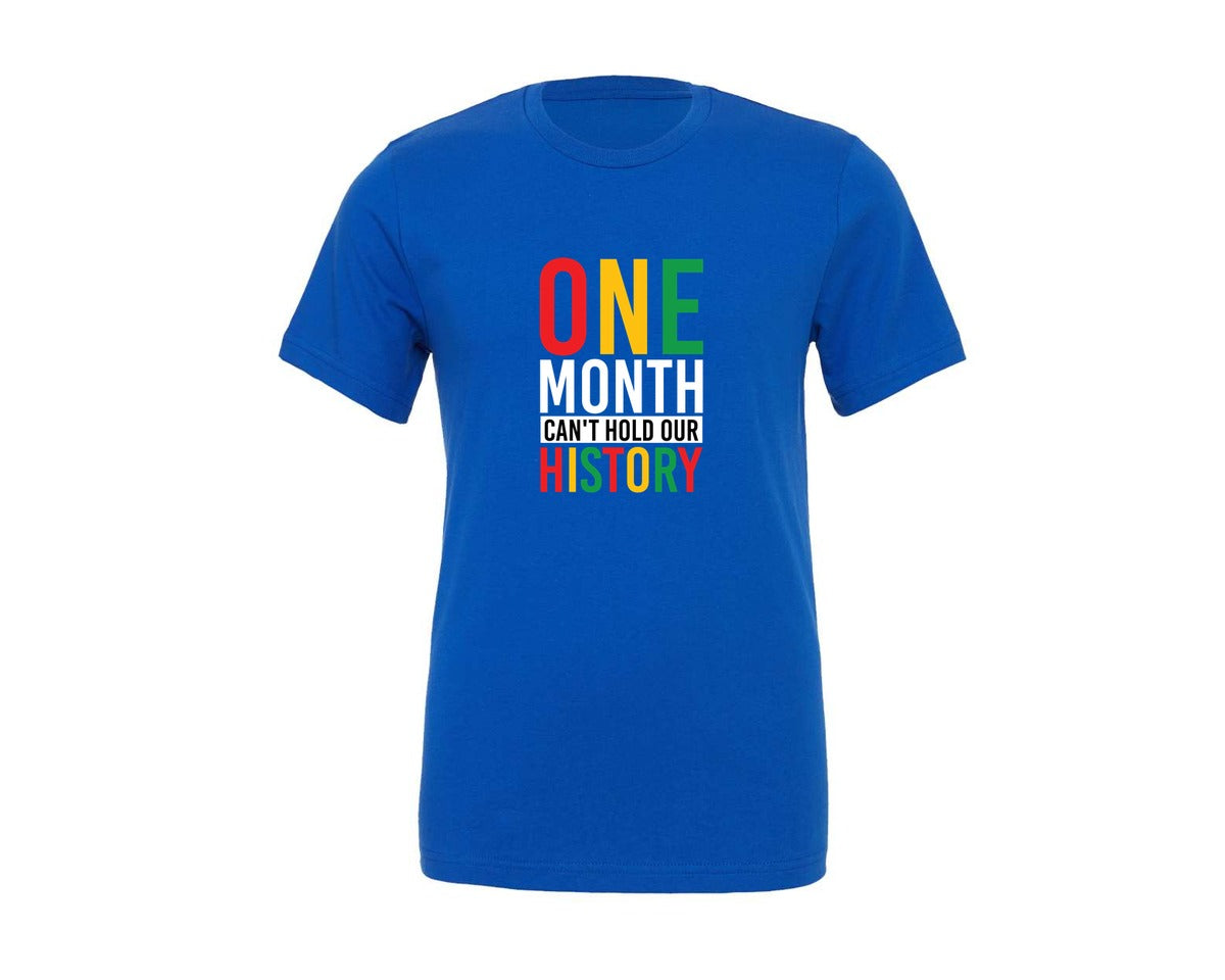 brand:Generic|color:True Royal Blue|One Month Cant Hold Our History 7 Graphic T-Shirt