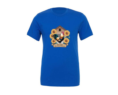 brand:Generic|color:True Royal Blue|Just A Girl Who Loves Chickens 8 Graphic T-Shirt