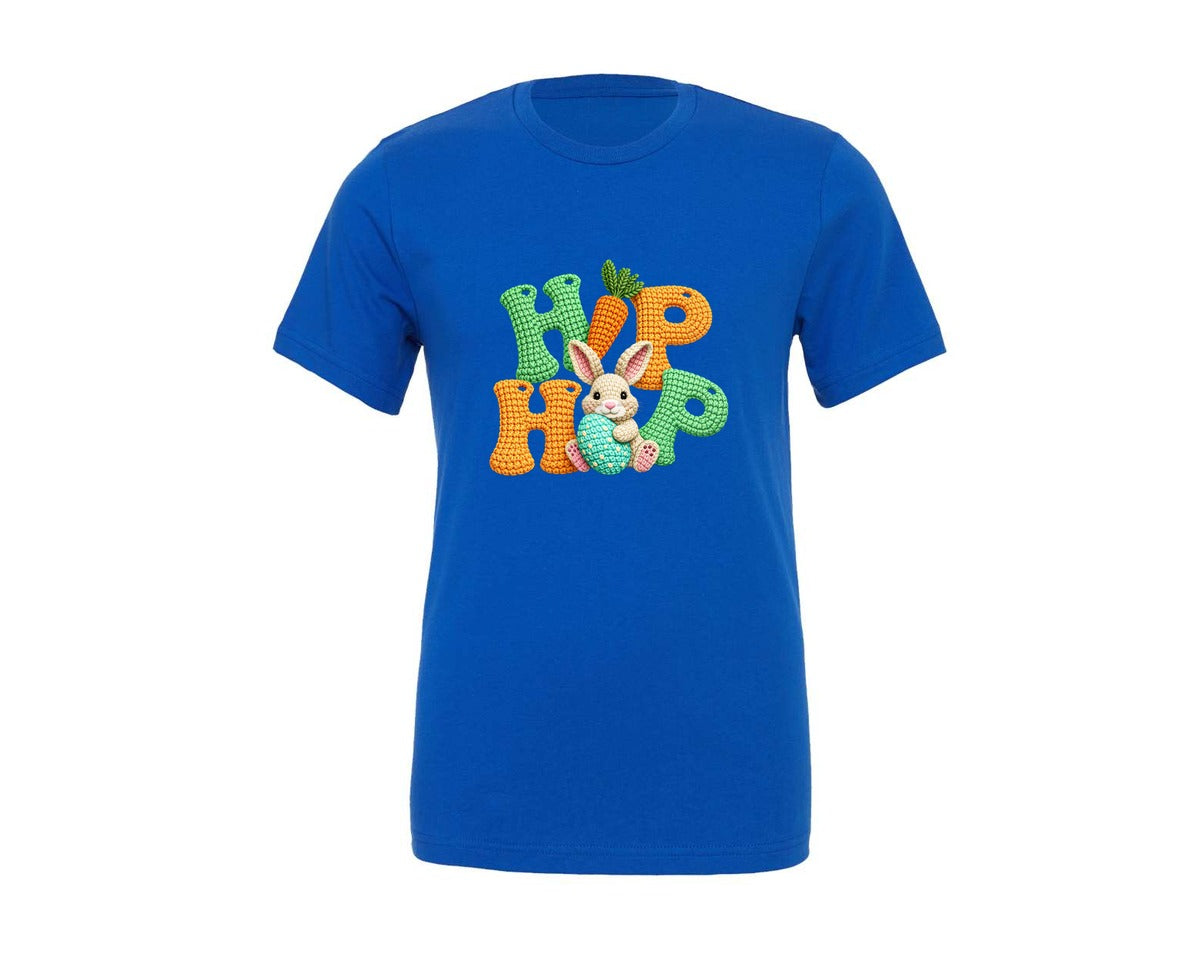 brand:Generic|color:True Royal Blue|Faux Crochet Hip Hop Bunny Graphic T-Shirt