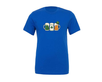 brand:Generic|color:True Royal Blue|St Patricks Day Irish Beer Mugs Graphic T-Shirt