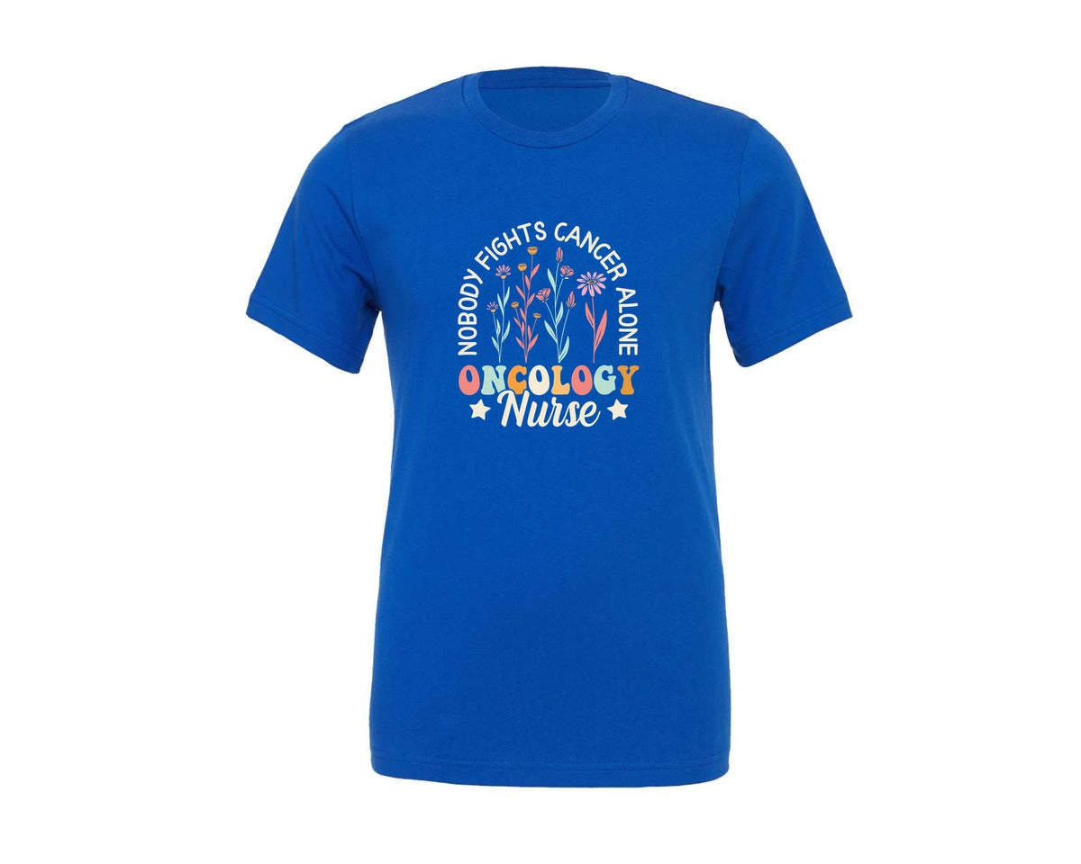 brand:Generic|color:True Royal Blue|Cancer Awareness Oncology Nurse T Shirt Graphic T-Shirt