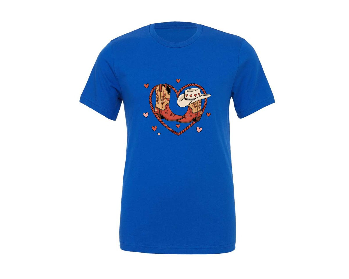 brand:Generic|color:True Royal Blue|Howdy Valentine Coquette Valentine Graphic T-Shirt