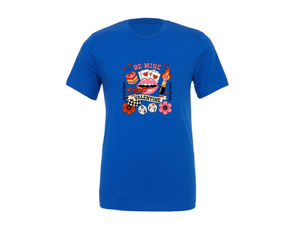 brand:Generic|color:True Royal Blue|Be Mine Valentine Western Valentine 4 Graphic T-Shirt