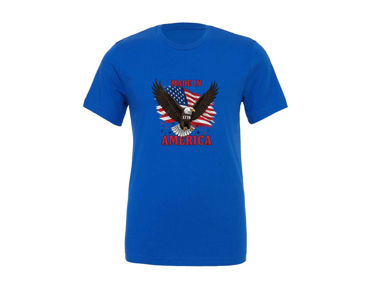 brand:Generic|color:True Royal Blue|Made In 1776 America 4Th Of July Shirt Graphic T-Shirt