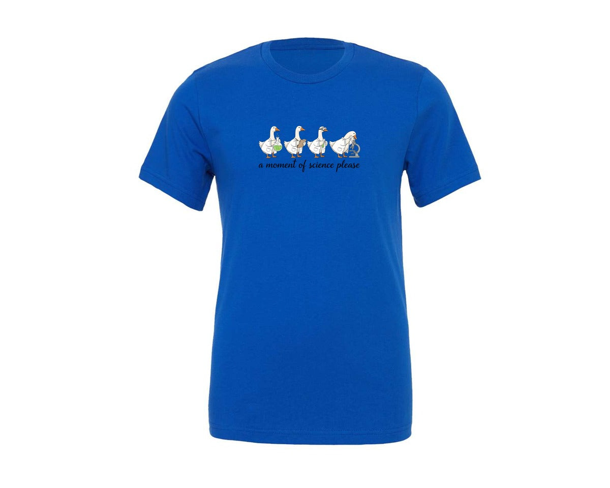 brand:Generic|color:True Royal Blue|A Moment Of Science Please Lab Goose Graphic T-Shirt