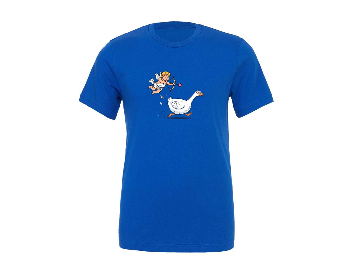 brand:Generic|color:True Royal Blue|Cupid Goose Chase Funny Valentine Graphic T-Shirt