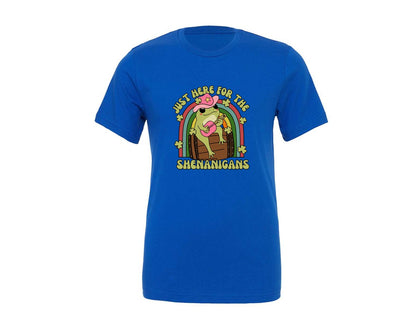 brand:Generic|color:True Royal Blue|Just Here For The Shenanigans Graphic T-Shirt