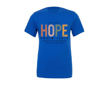brand:Generic|color:True Royal Blue|Hope Christian Bible Verse Graphic T-Shirt