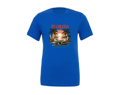 brand:Generic|color:True Royal Blue|Summer Florida Beach Trip Alligator 2 Graphic T-Shirt