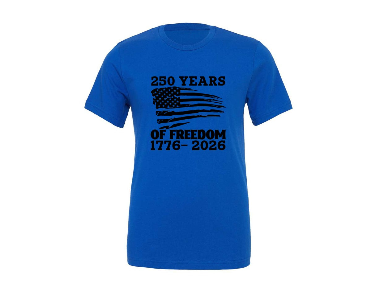 brand:Generic|color:True Royal Blue|250 Years Of Freedom 1776 2026 T Shirt Graphic T-Shirt