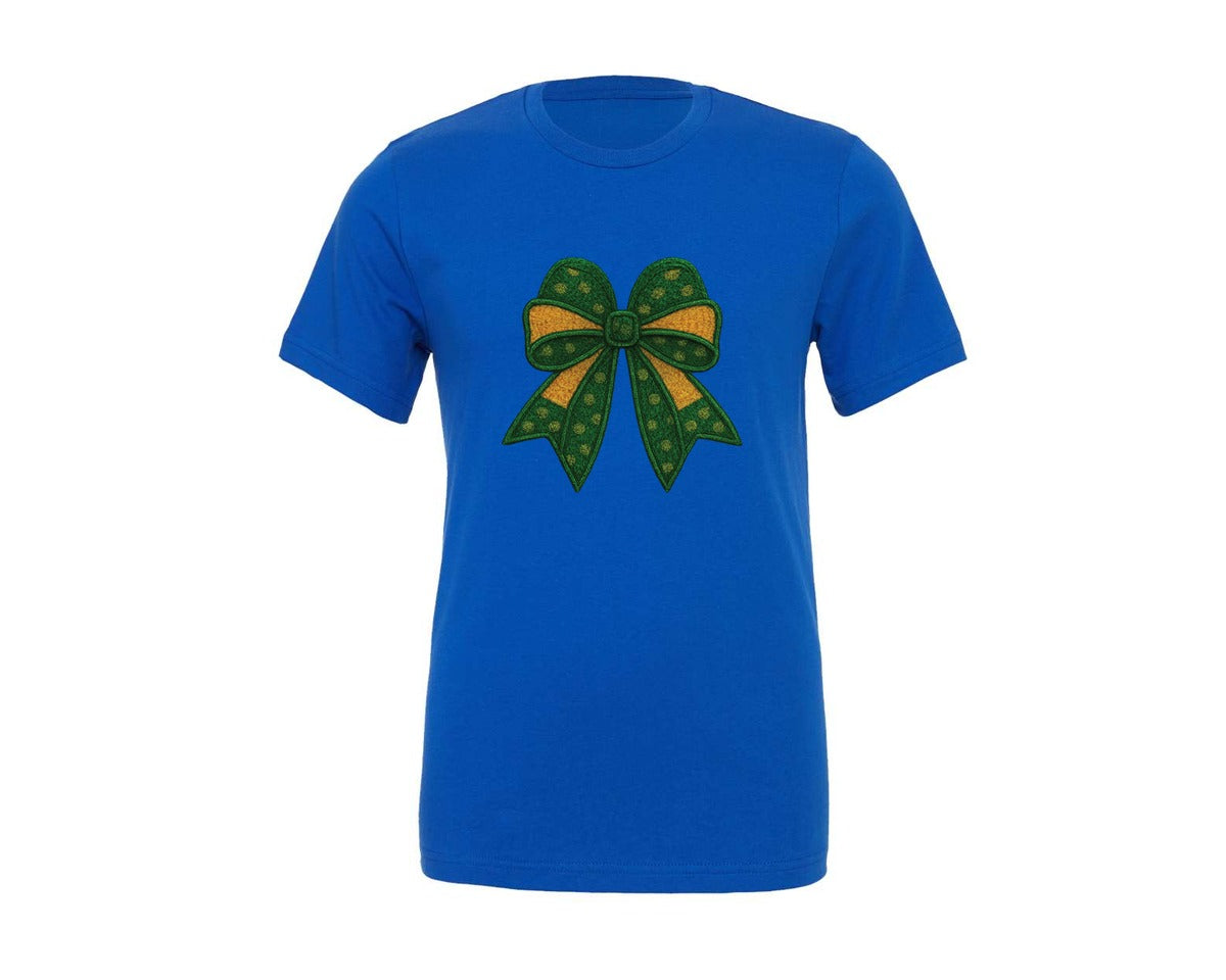 brand:Generic|color:True Royal Blue|Bow St Patricks Day Graphic T-Shirt
