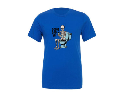 brand:Generic|color:True Royal Blue|Doing Dad Sht Skeleton On Toilet 3 Graphic T-Shirt