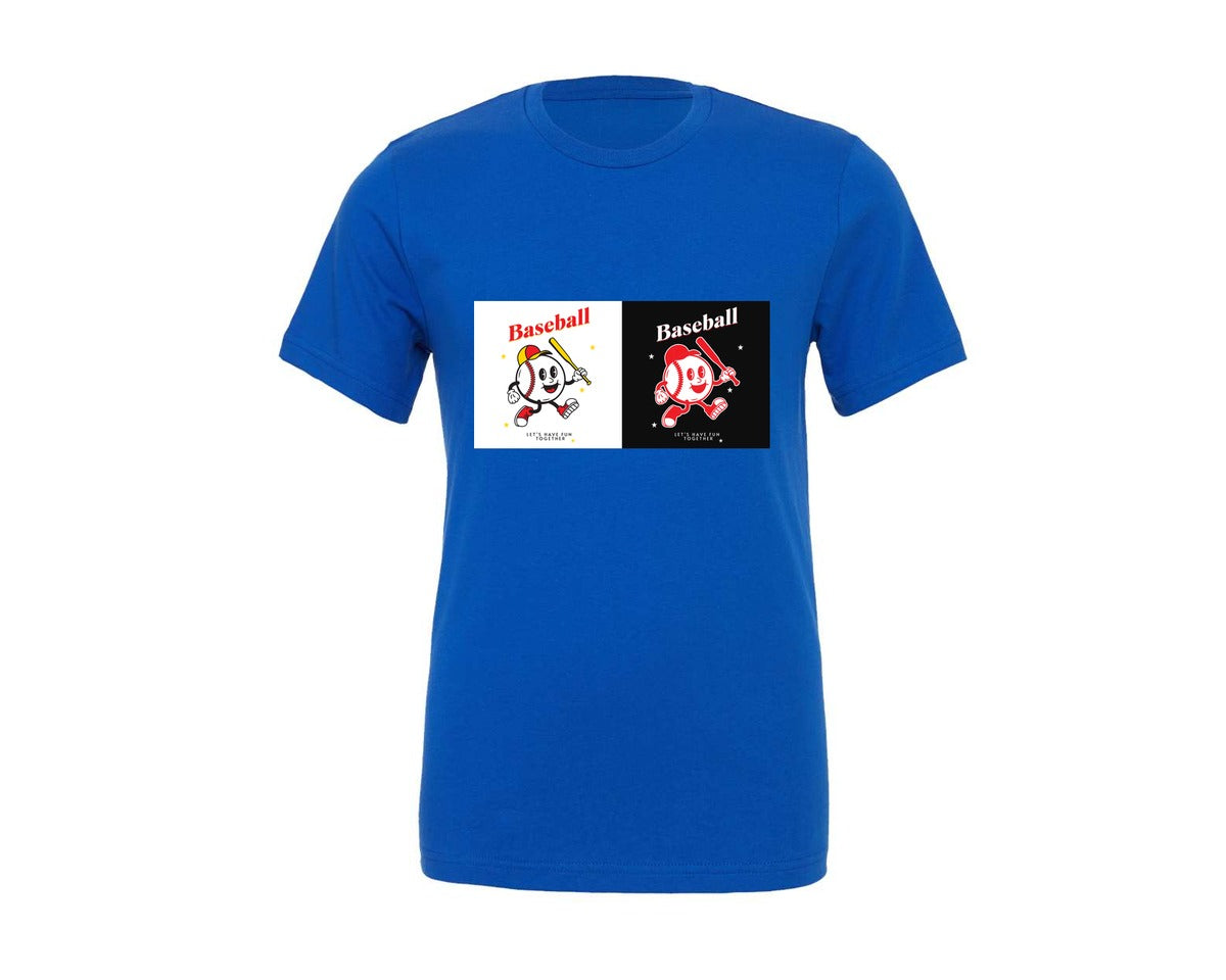 brand:Generic|color:True Royal Blue|Baseball Fun Sports Design Graphic T-Shirt