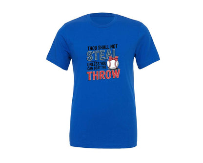 brand:Generic|color:True Royal Blue|Baseball Thou Shall Not Steal Graphic T-Shirt