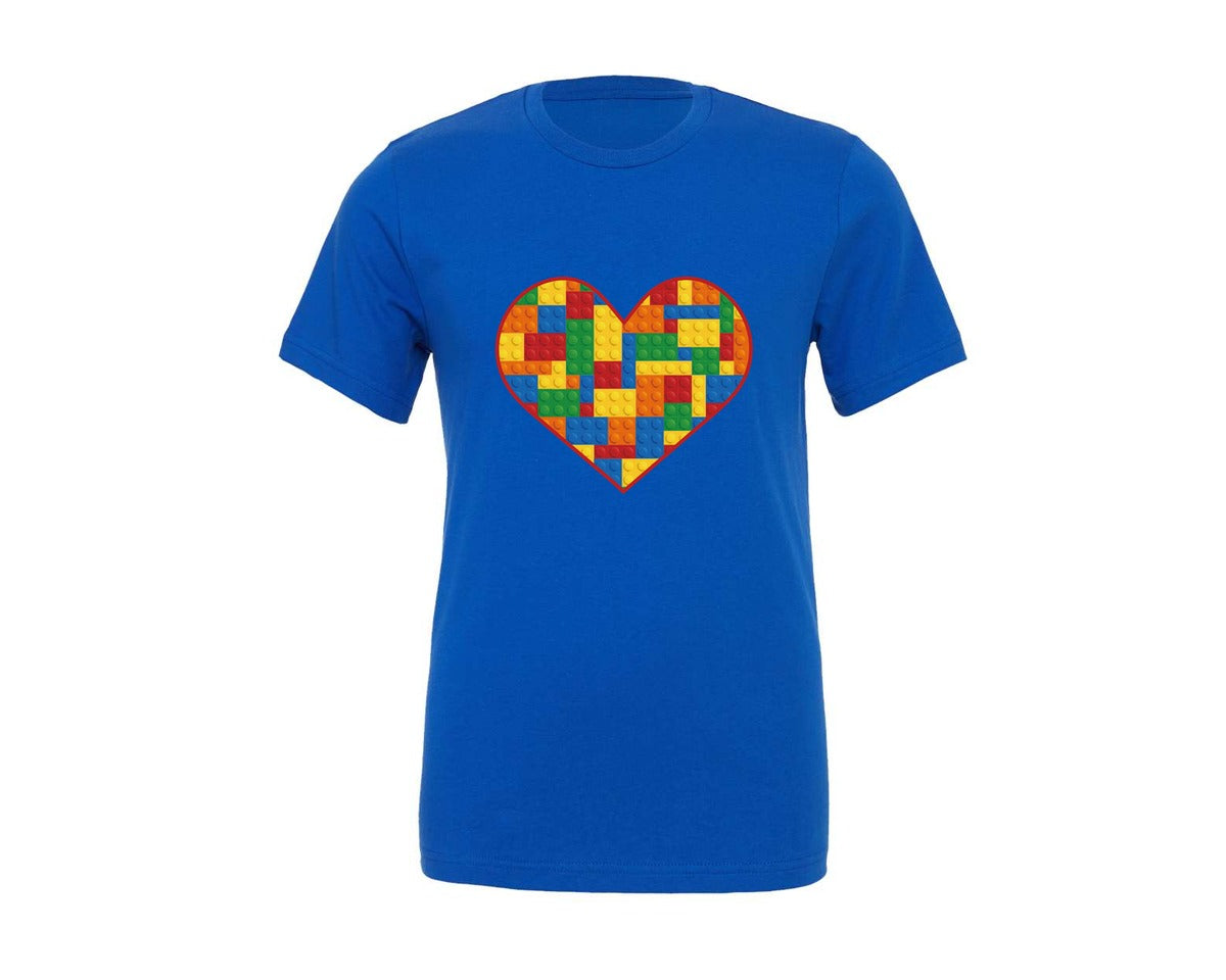 brand:Generic|color:True Royal Blue|Master Builder Block Brick Building Graphic T-Shirt