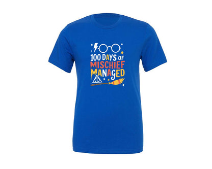 brand:Generic|color:True Royal Blue|100 Days Of Mischief Managed Graphic T-Shirt