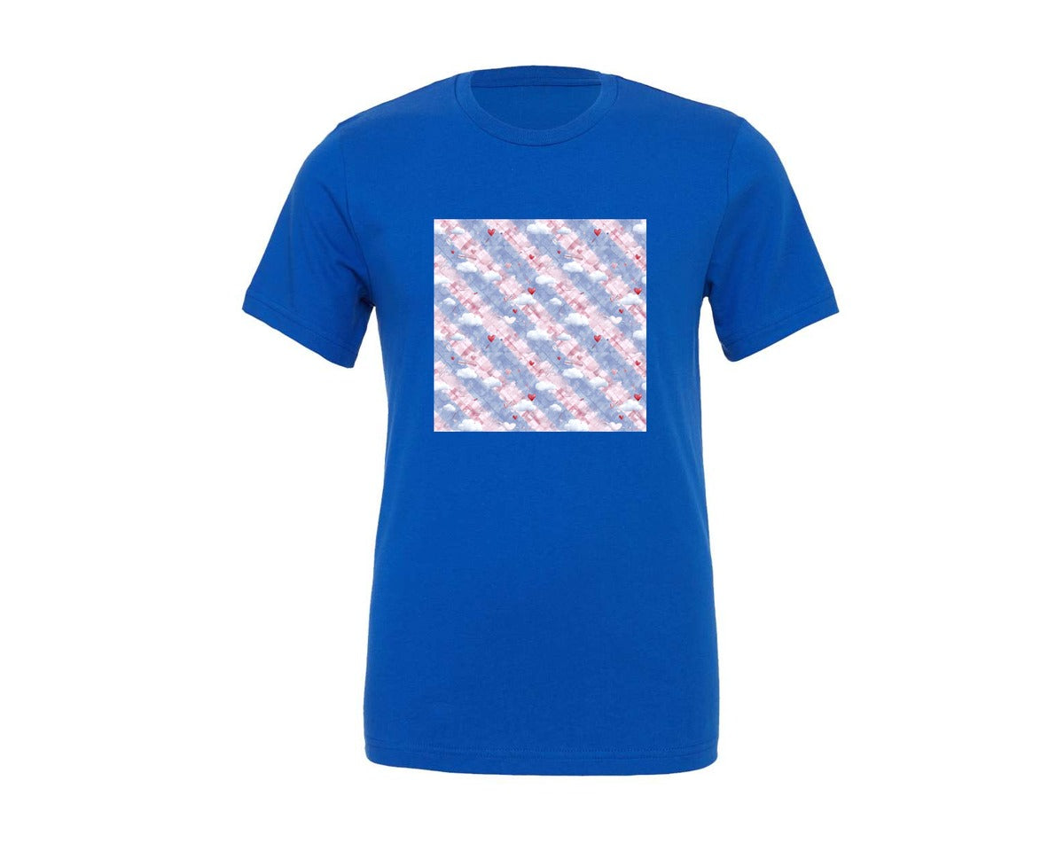 brand:Generic|color:True Royal Blue|Valentines Day Pattern Paper 6 Graphic T-Shirt