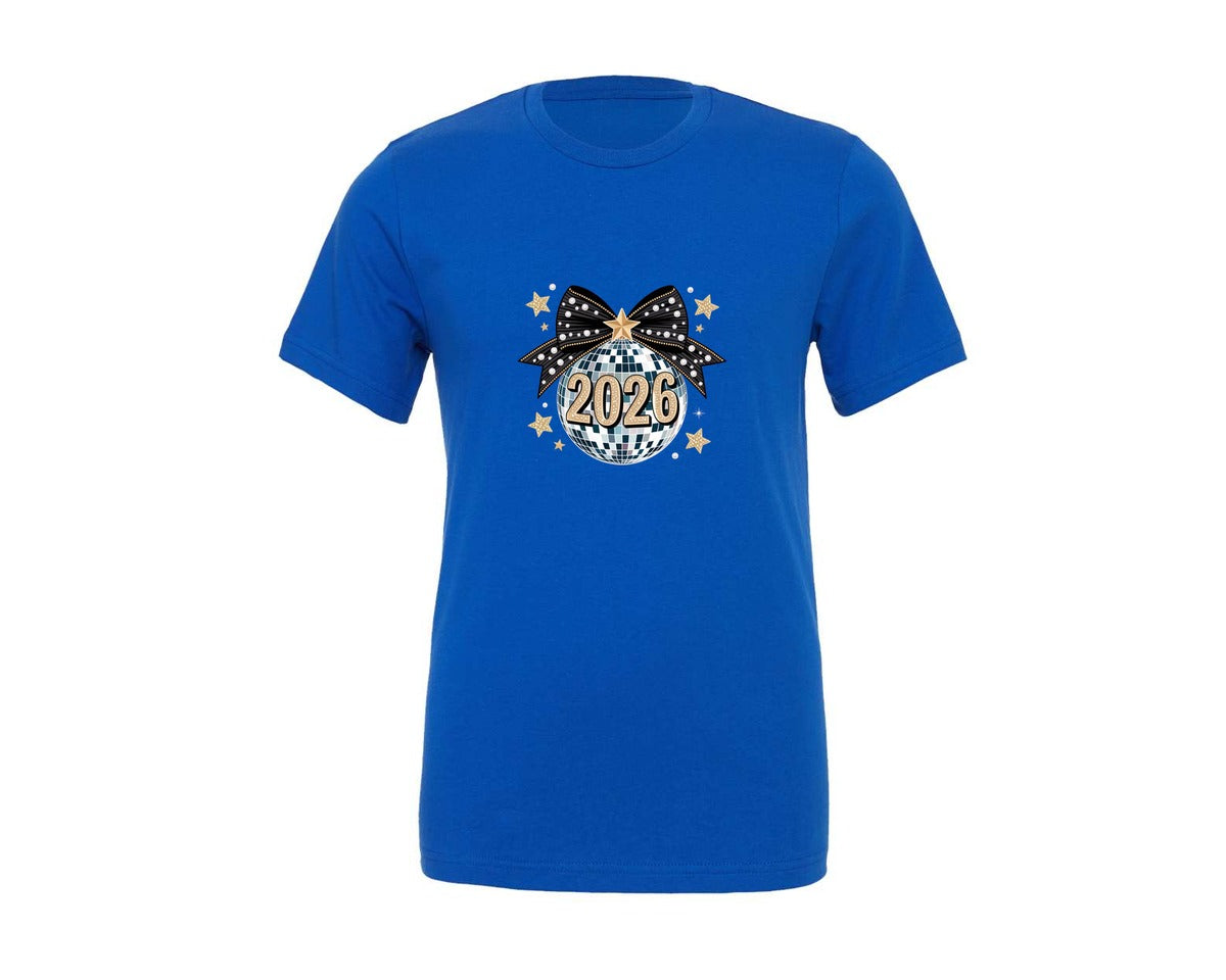 brand:Generic|color:True Royal Blue|Happy New Year 2026 Disco Ball 7 Graphic T-Shirt