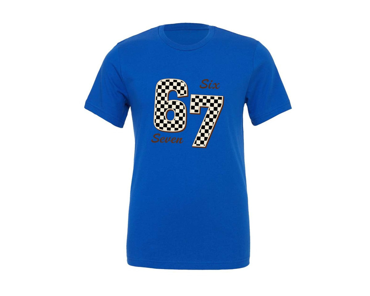 brand:Generic|color:True Royal Blue|Funny Six Seven Six Seven Graphic T-Shirt