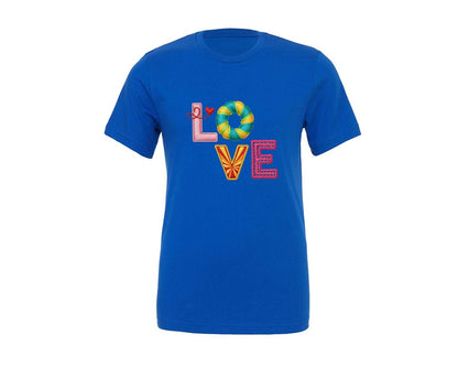 brand:Generic|color:True Royal Blue|Love Embroidery Valentines Day 9 Graphic T-Shirt