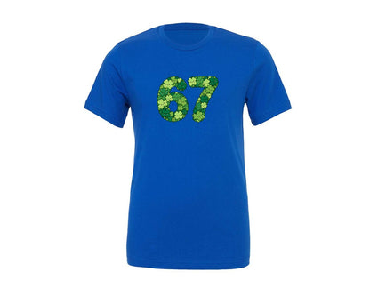 brand:Generic|color:True Royal Blue|Funny Shamrock 67 St Patricks Day Graphic T-Shirt