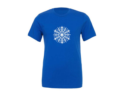 brand:Generic|color:True Royal Blue|Cute Snowflake Winter Graphic T-Shirt